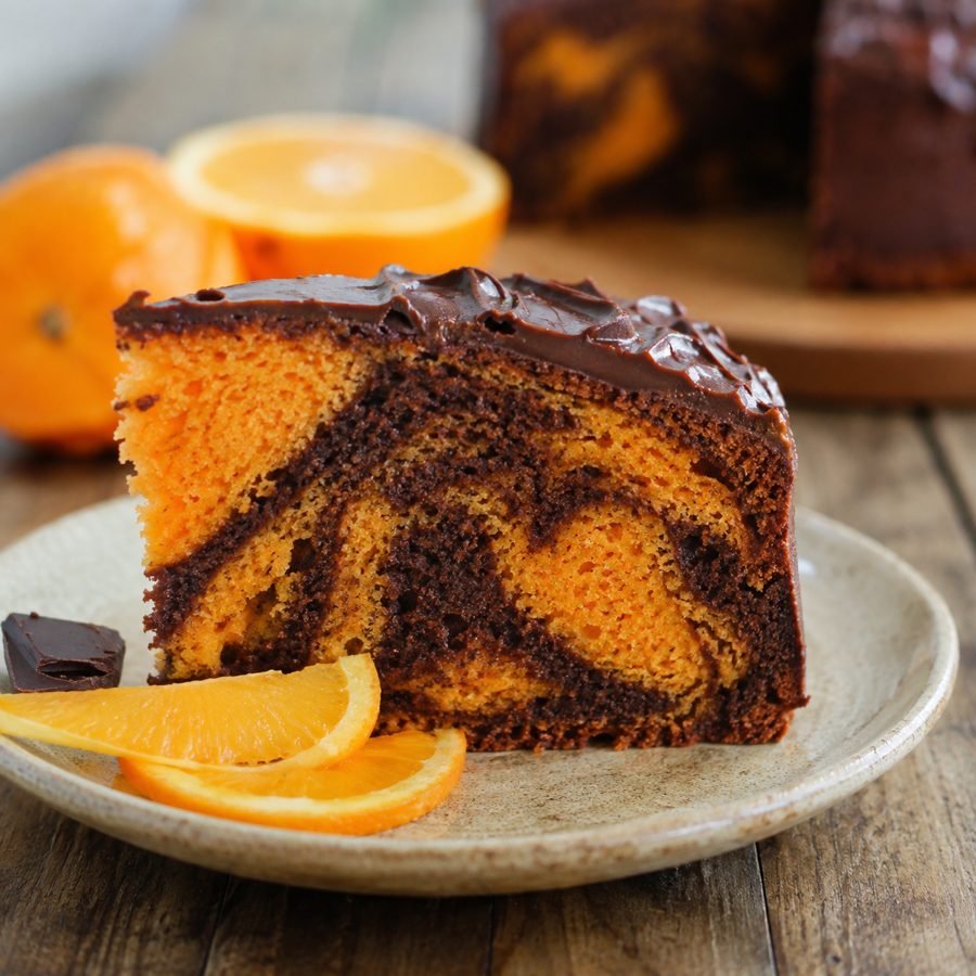 Marmorierter Orangen-Schokoladen-Kuchen